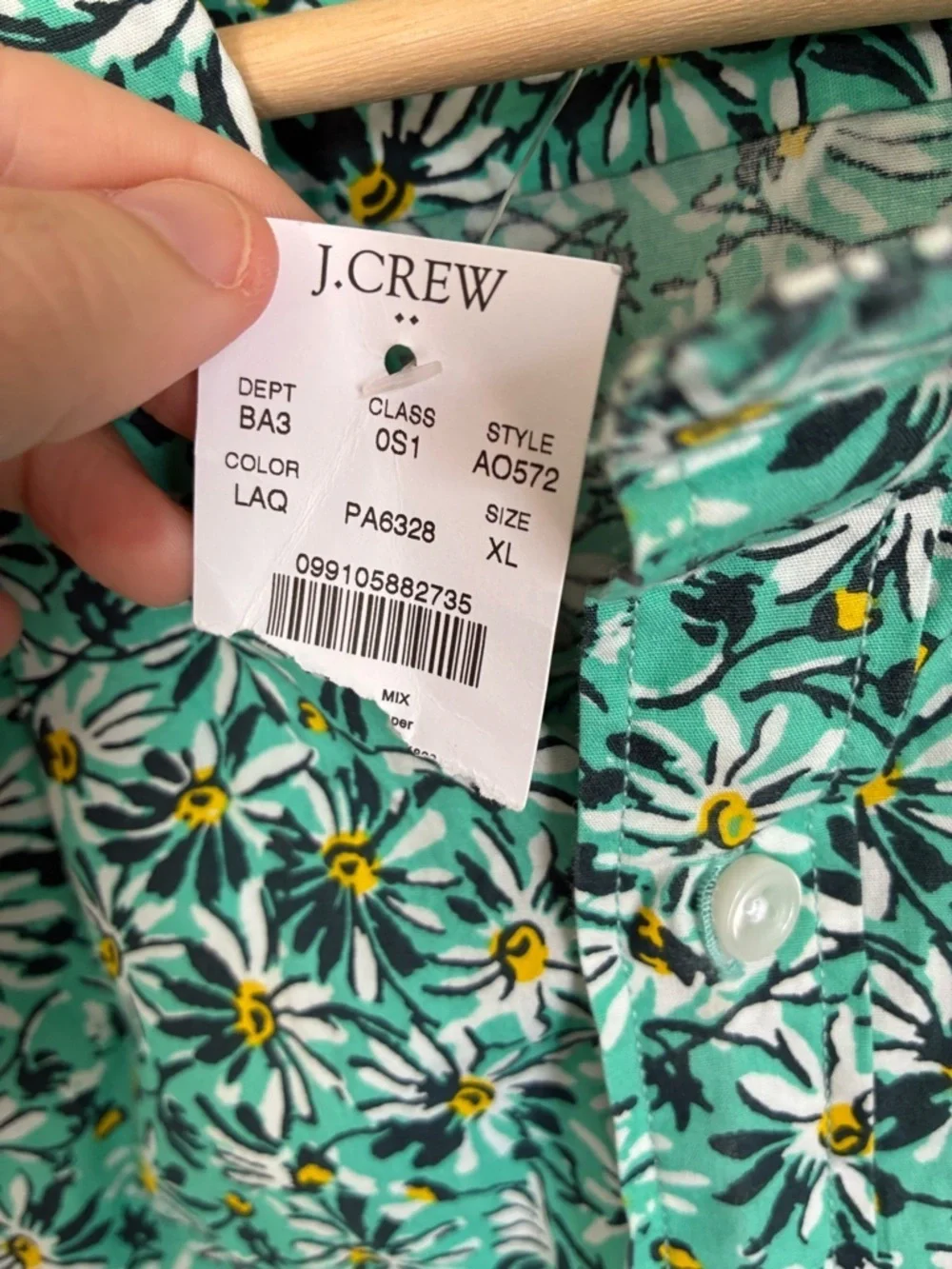 J Crew Floral Hawaiian Men Flex Washed Slim Short Sleeve XL NEW